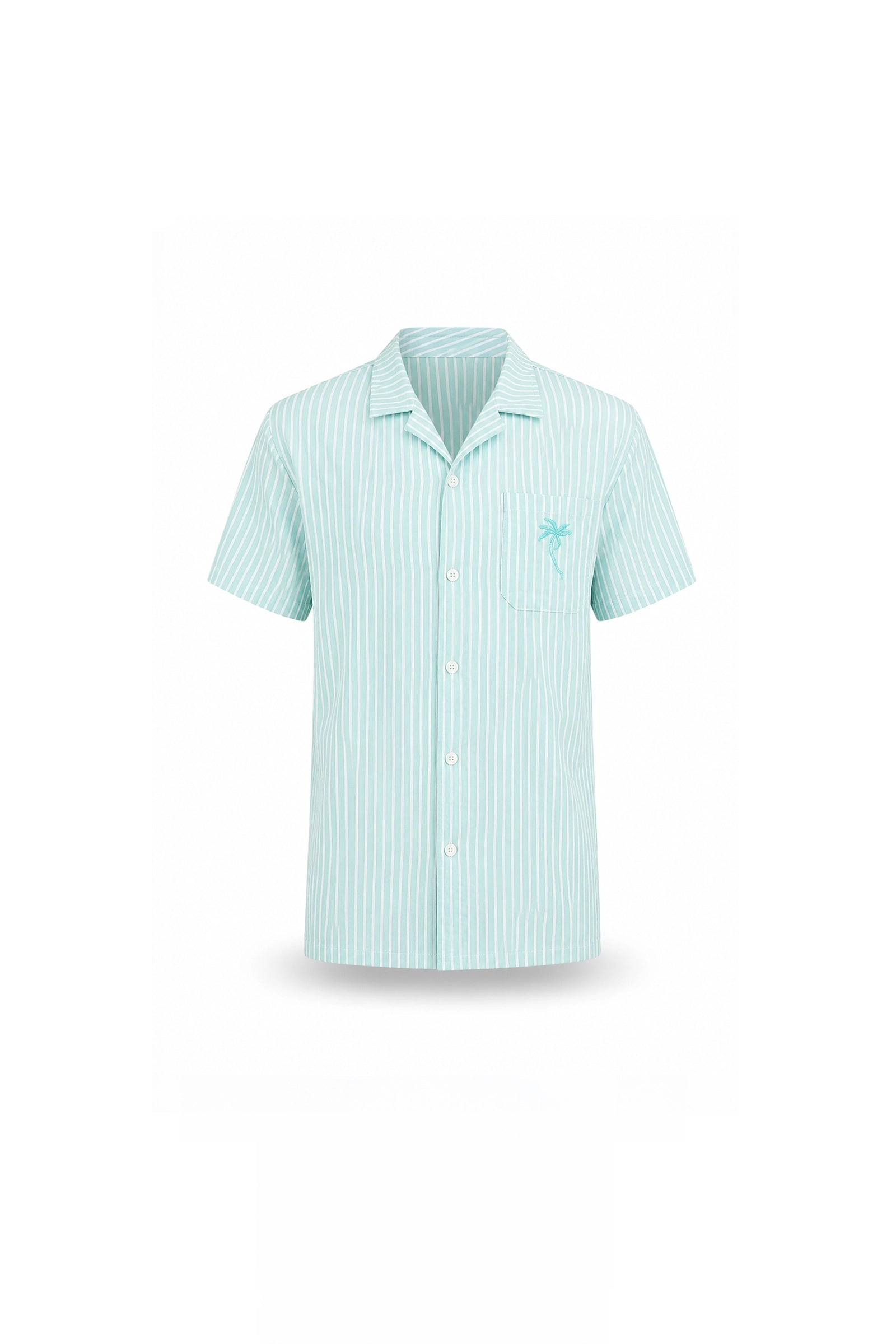 Kemishe striped cuban collar