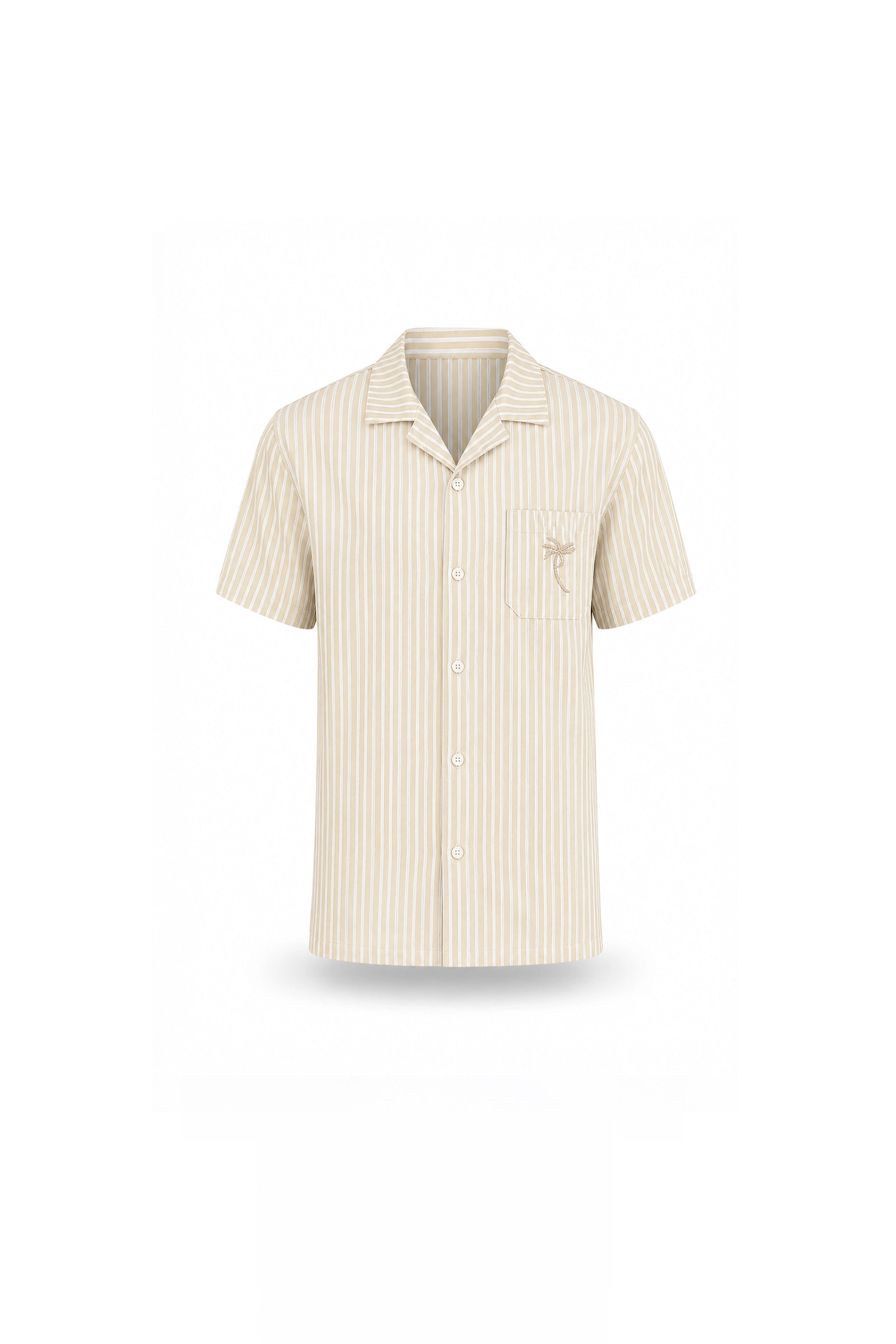 Kemishe striped cuban collar