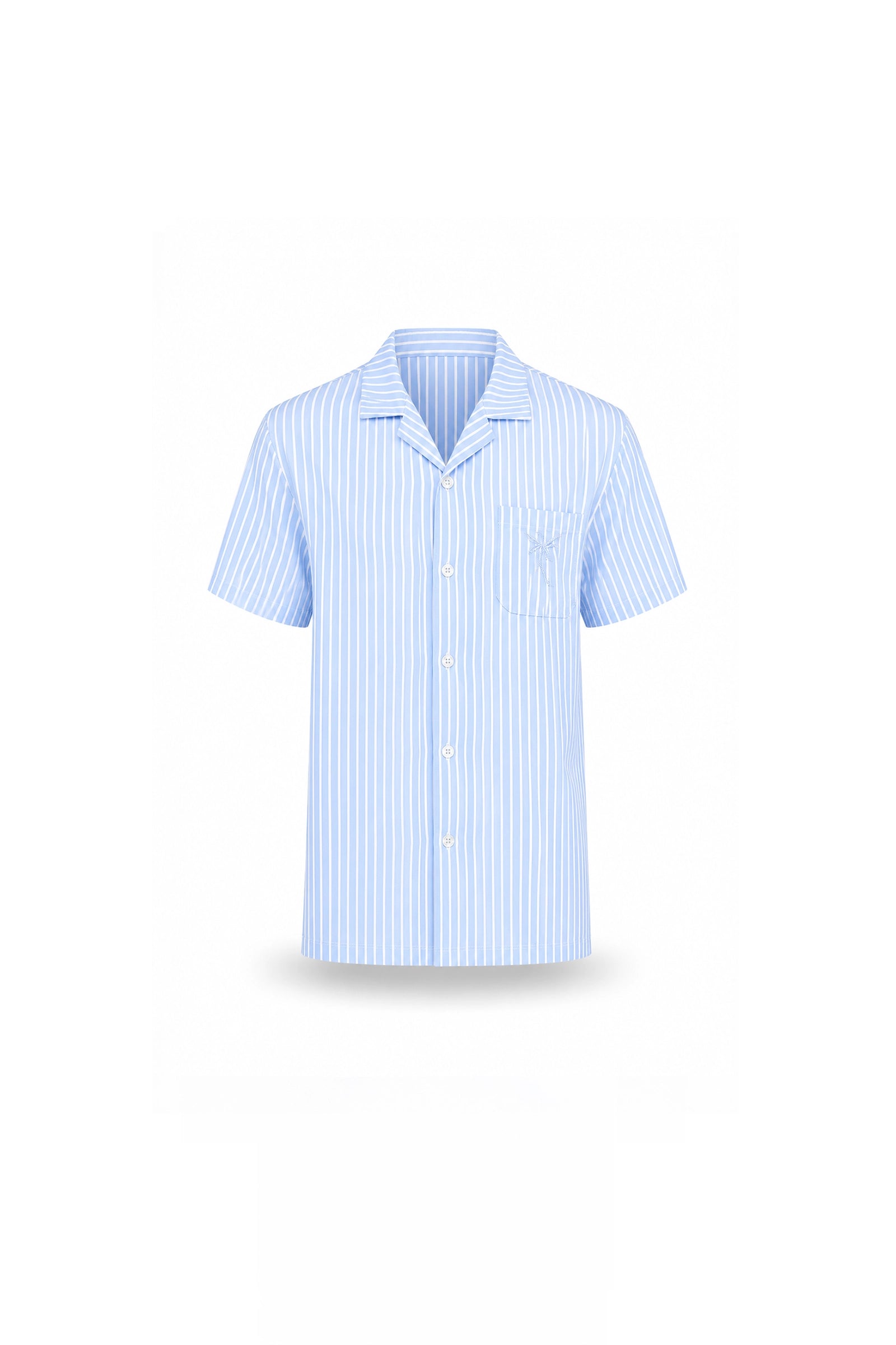 Kemishe striped cuban collar