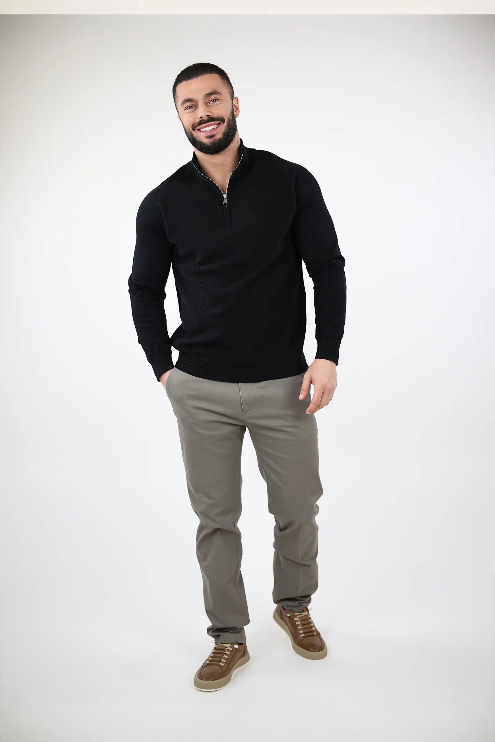 XHEMPER zip top knit