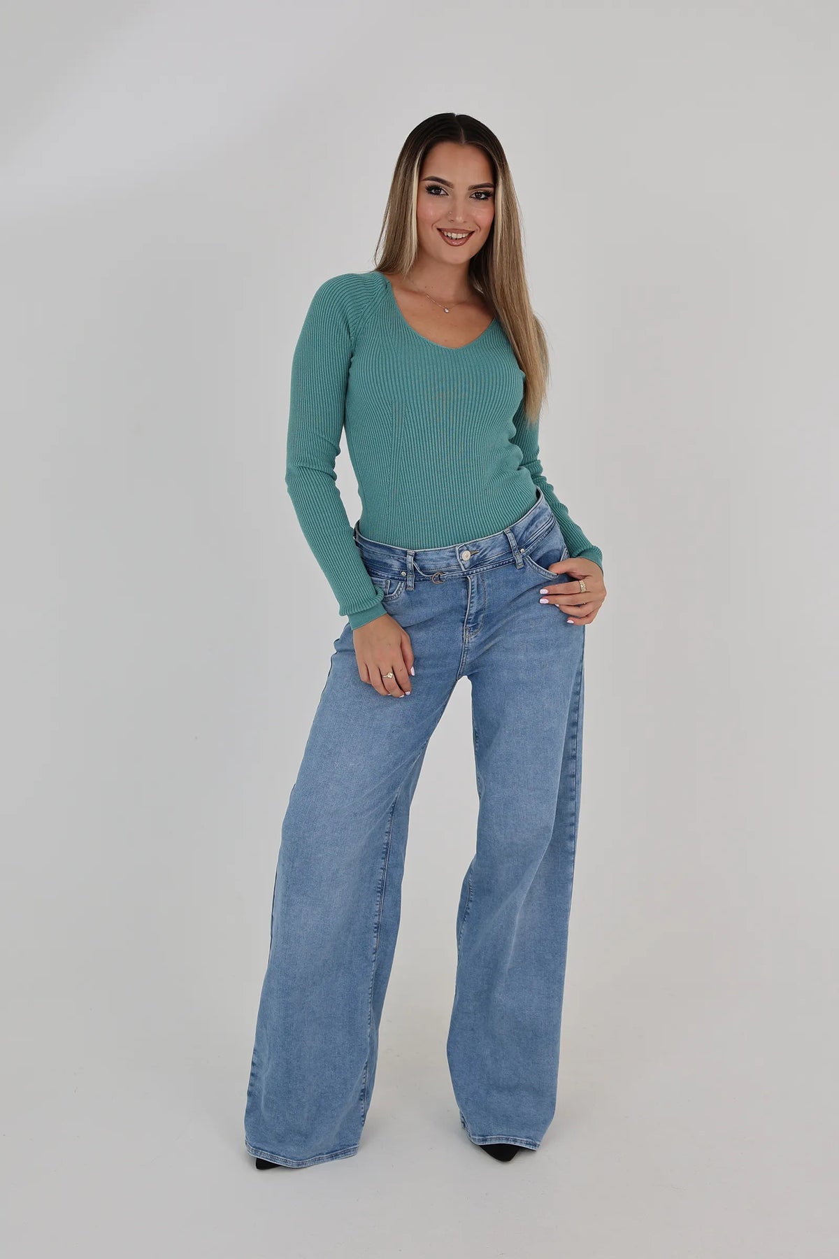 Bluze v-neck knit