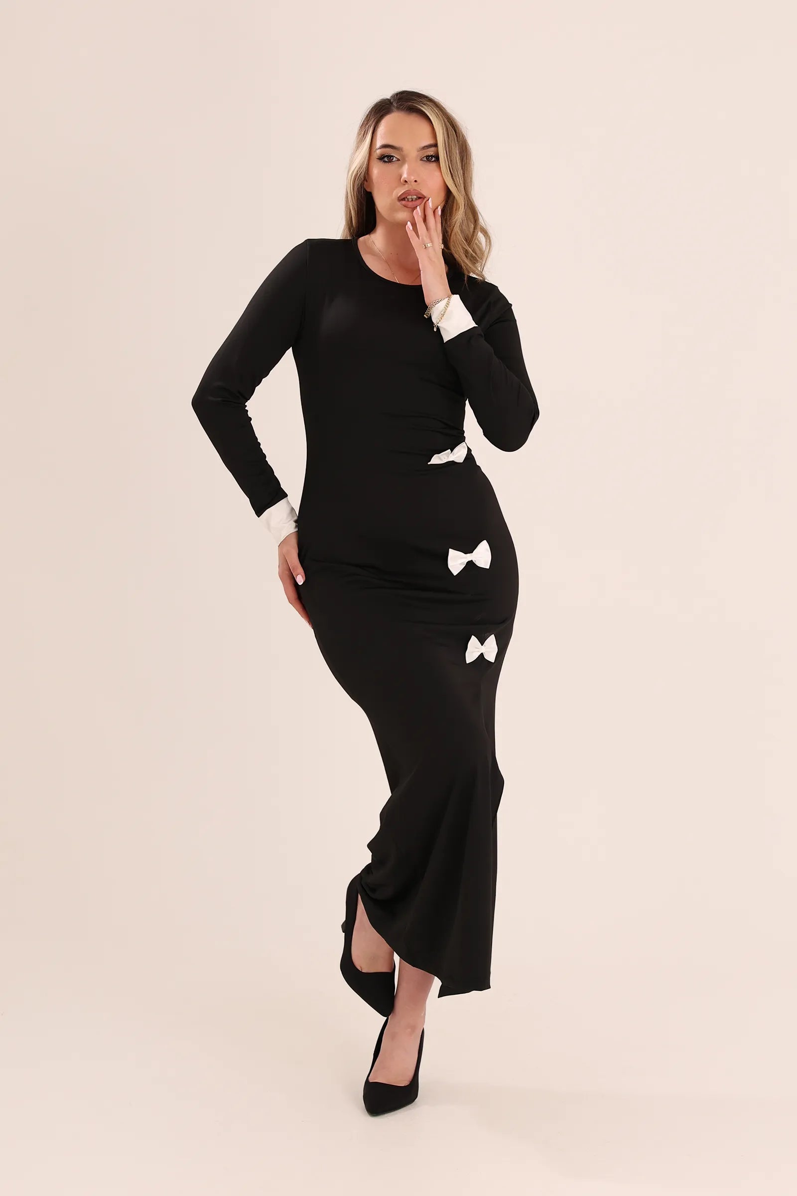 Fustan contrast cuff