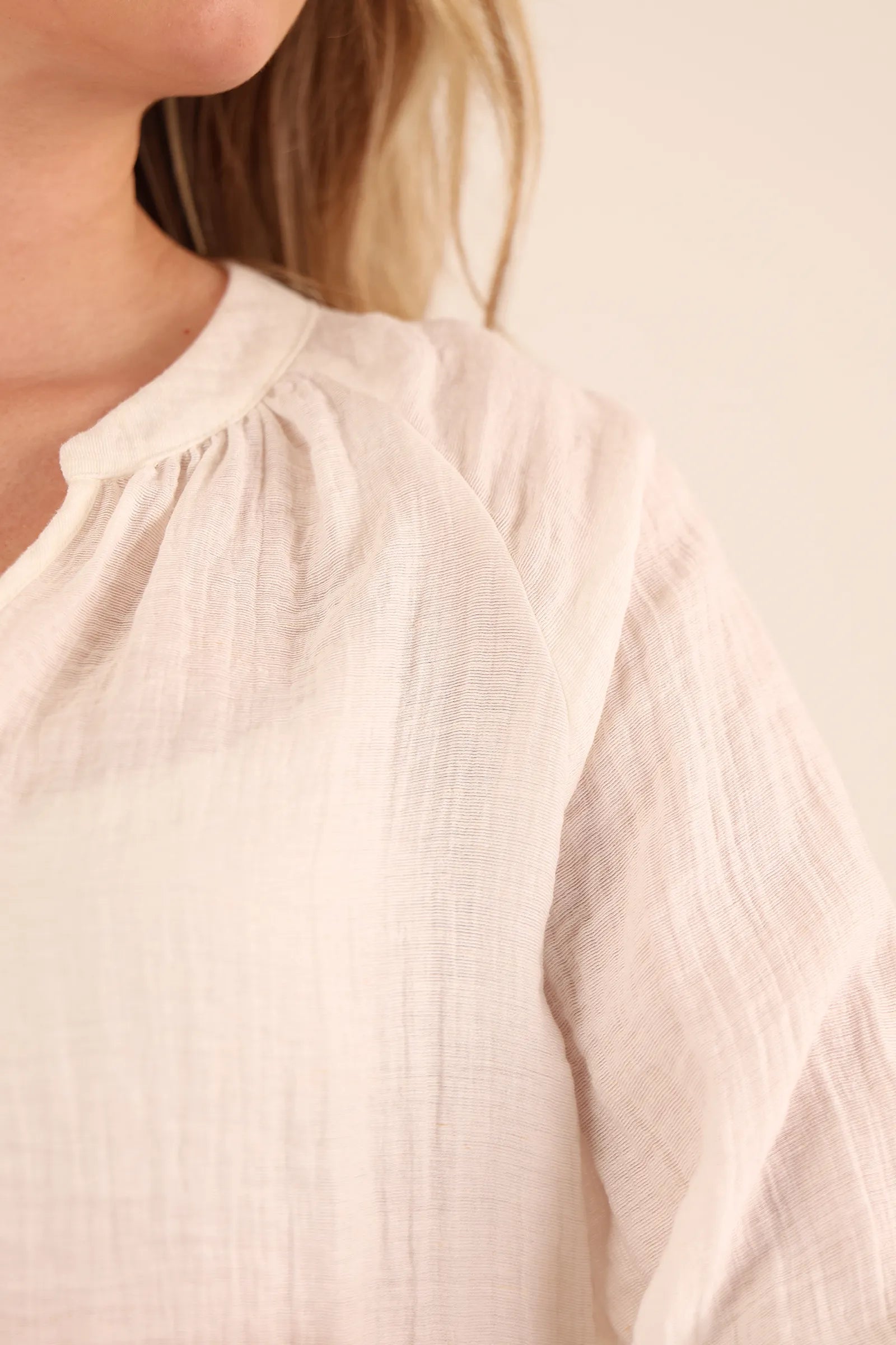 Bluze neck crinkle