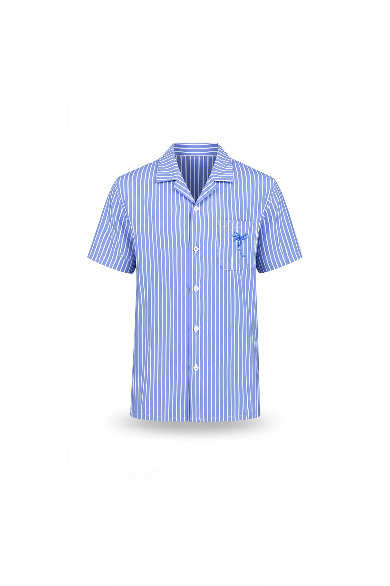 Kemishe striped cuban collar