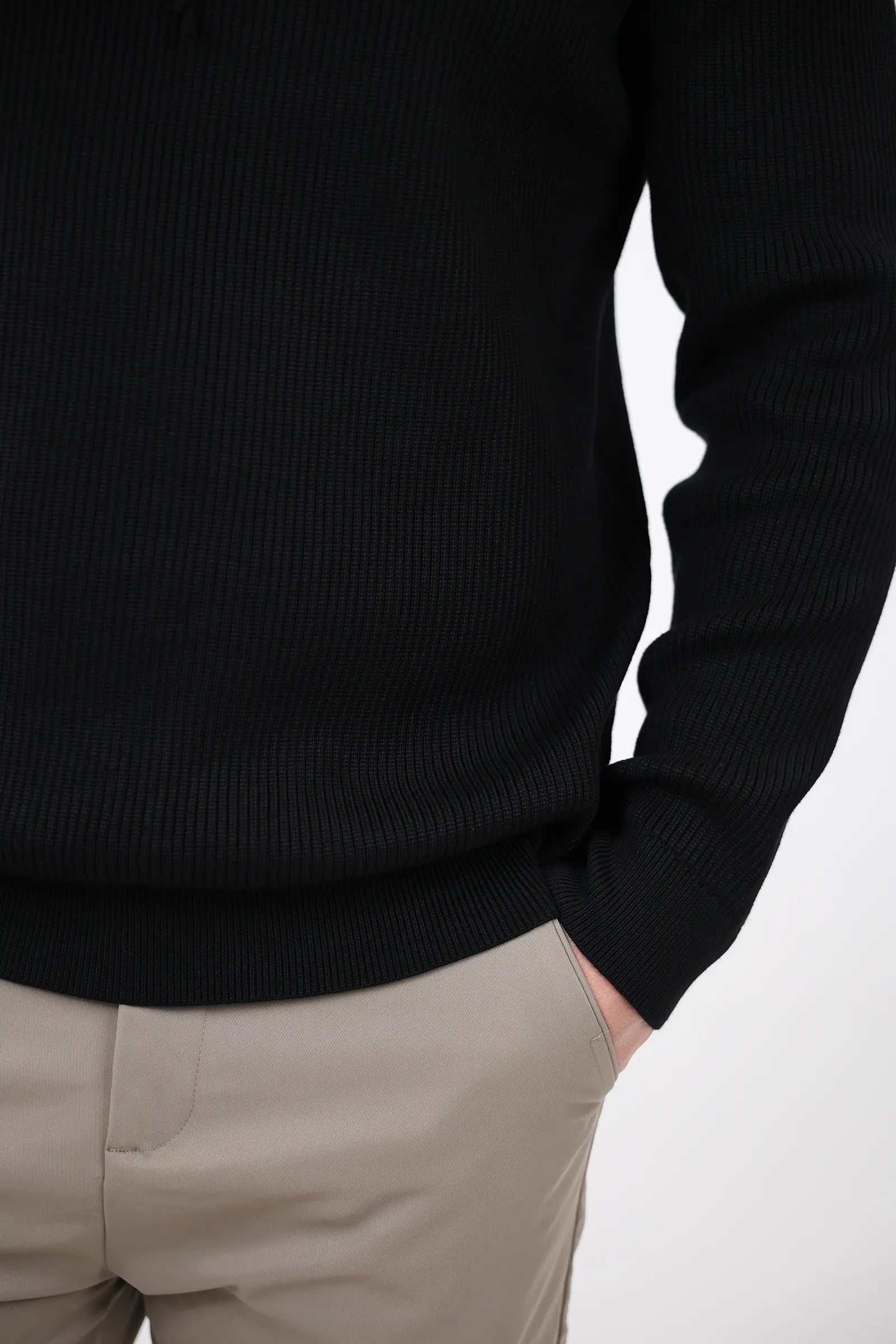 XHEMPER Funnel Neck Rib