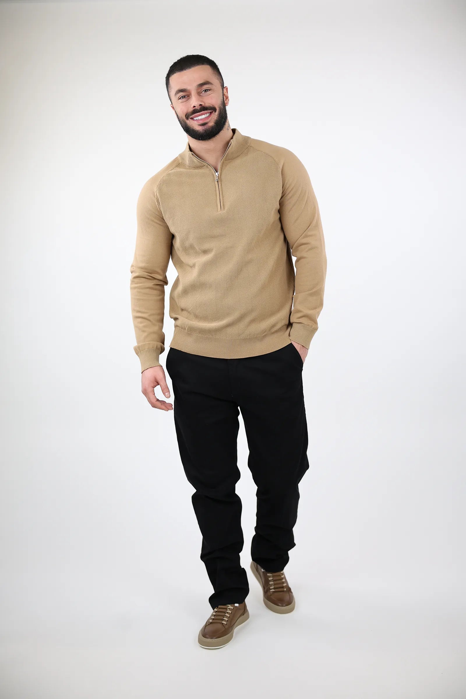 XHEMPER zip top knit