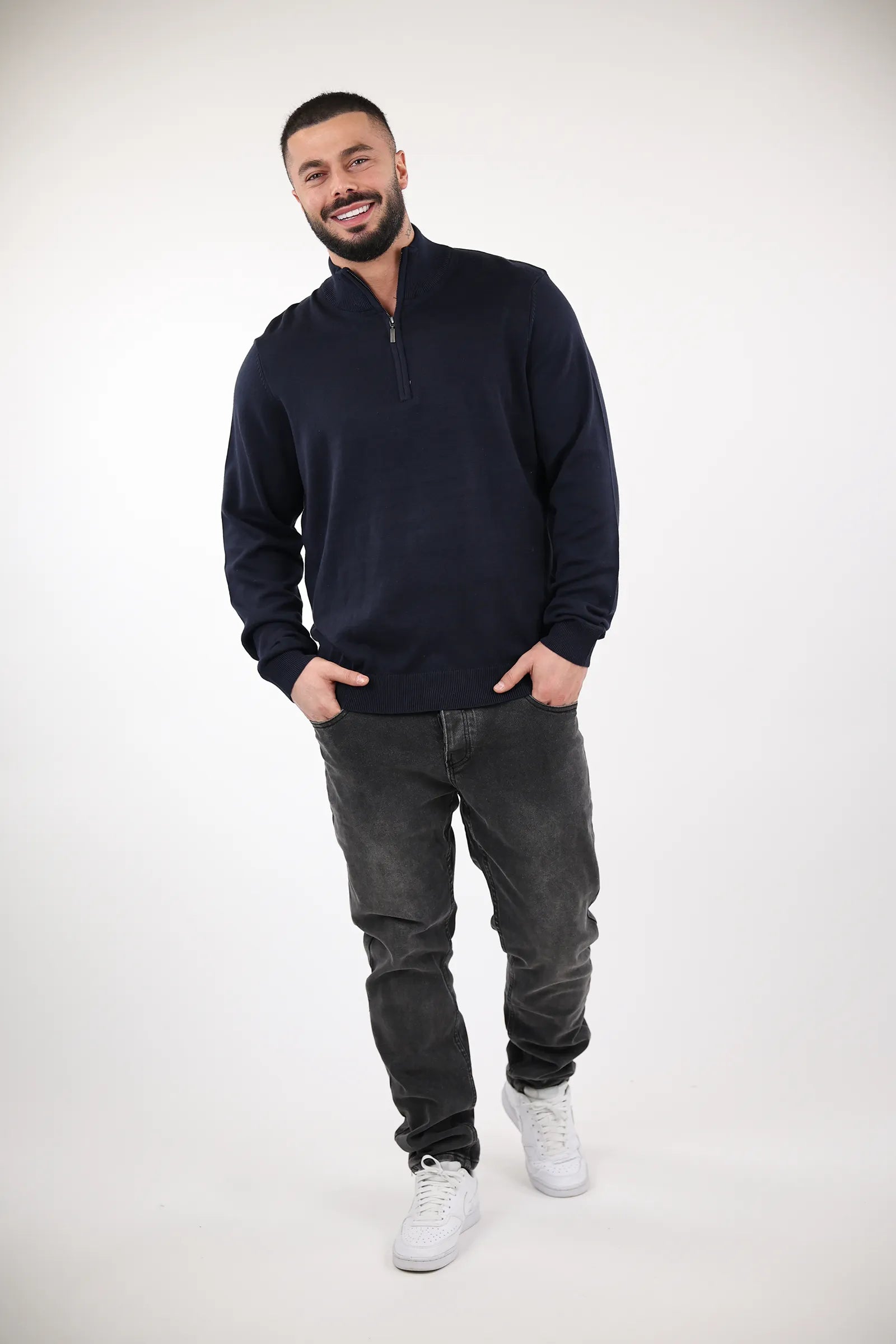 XHEMPER High Neck Zip up