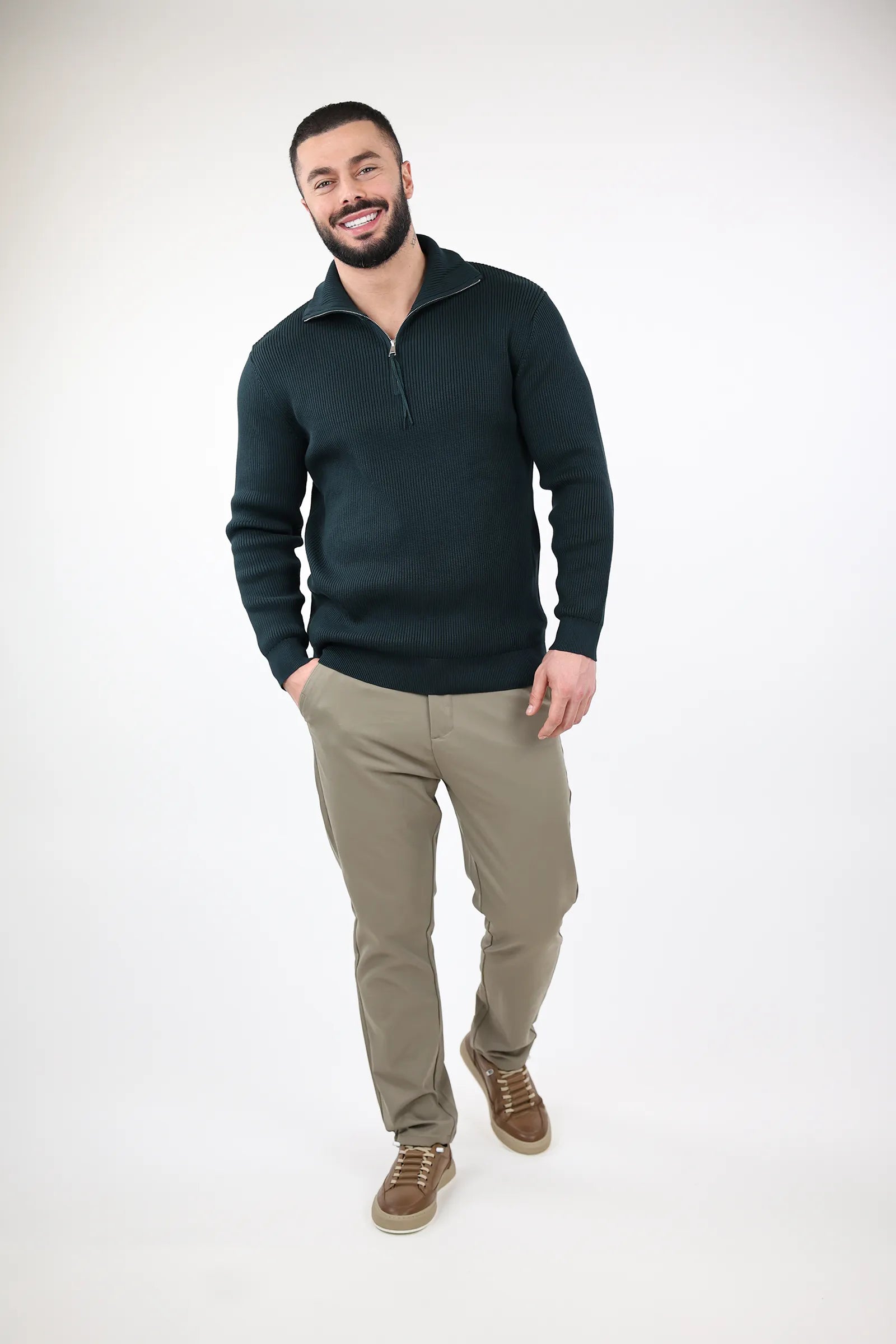 XHEMPER Funnel Neck Rib