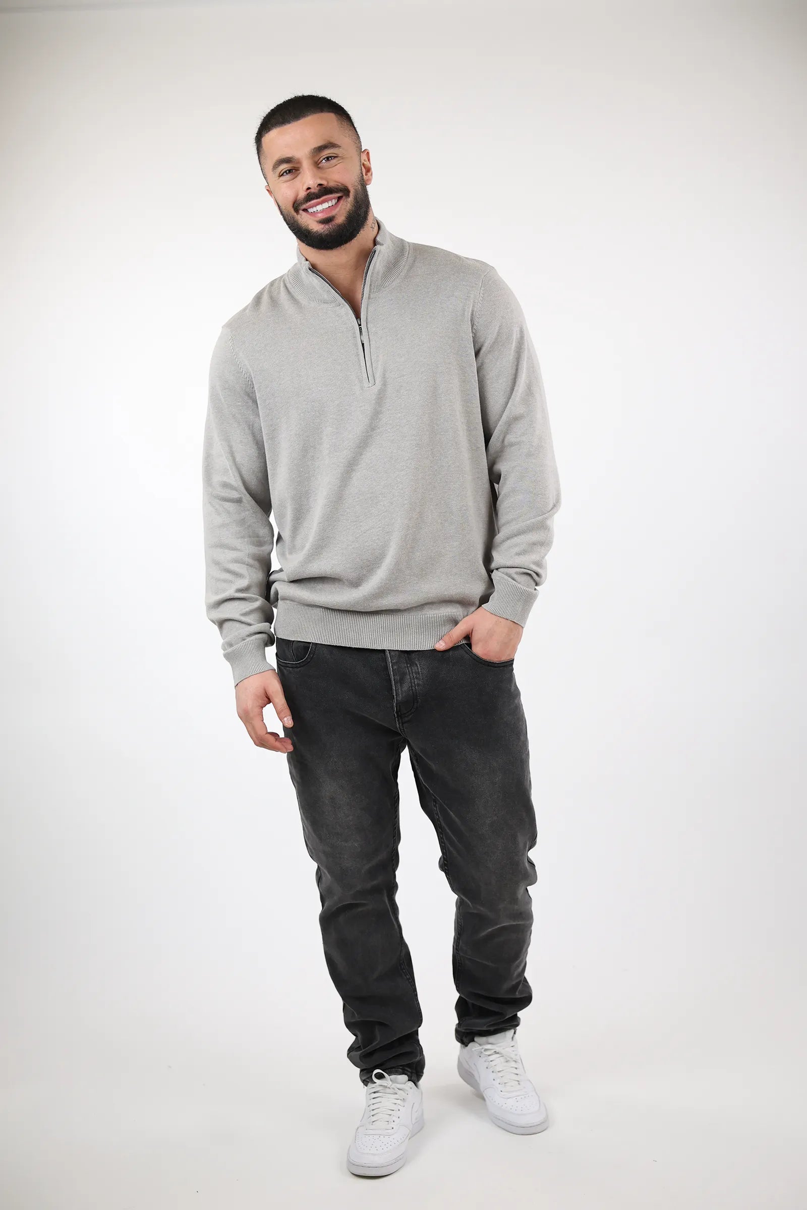 XHEMPER High Neck Zip up