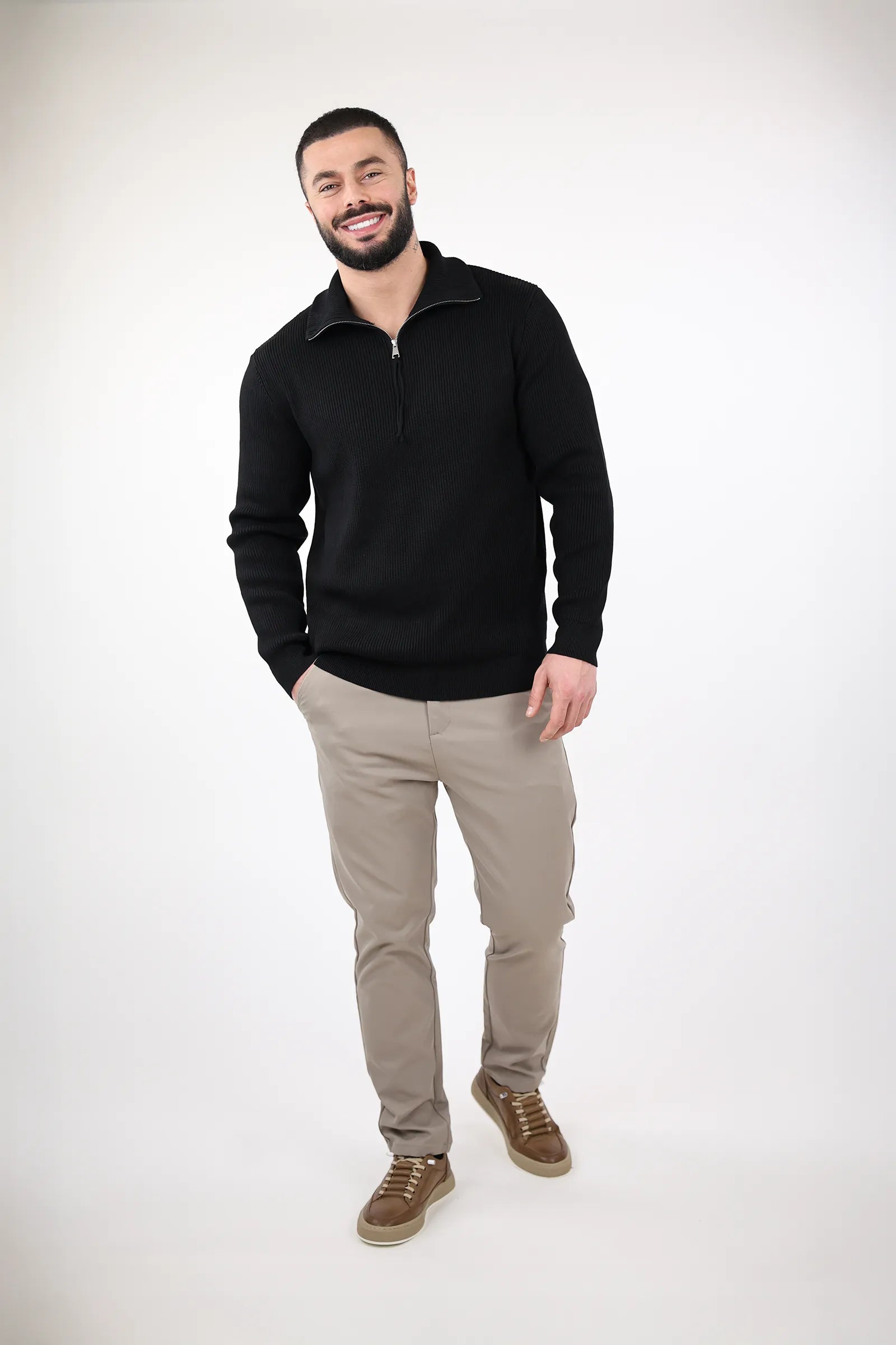 XHEMPER Funnel Neck Rib