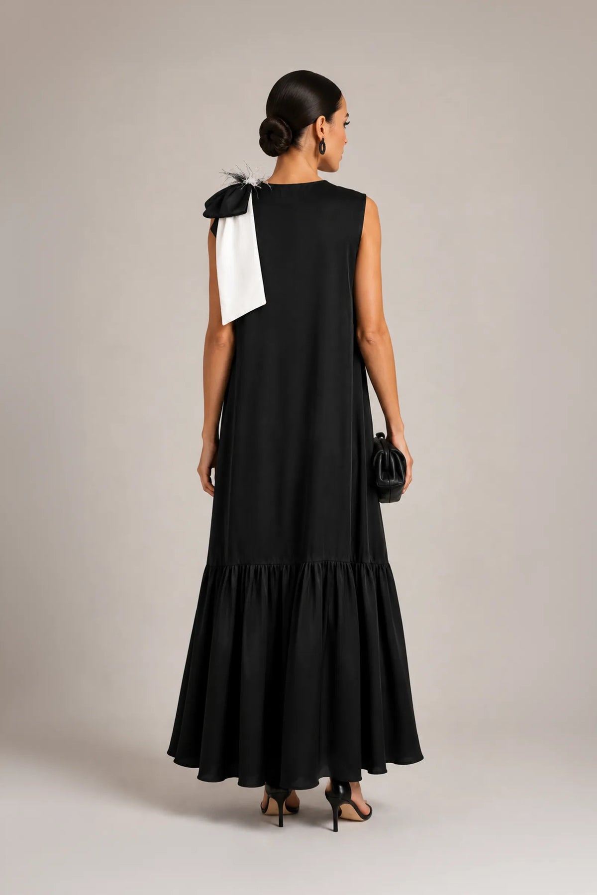 Fustan elegant feather