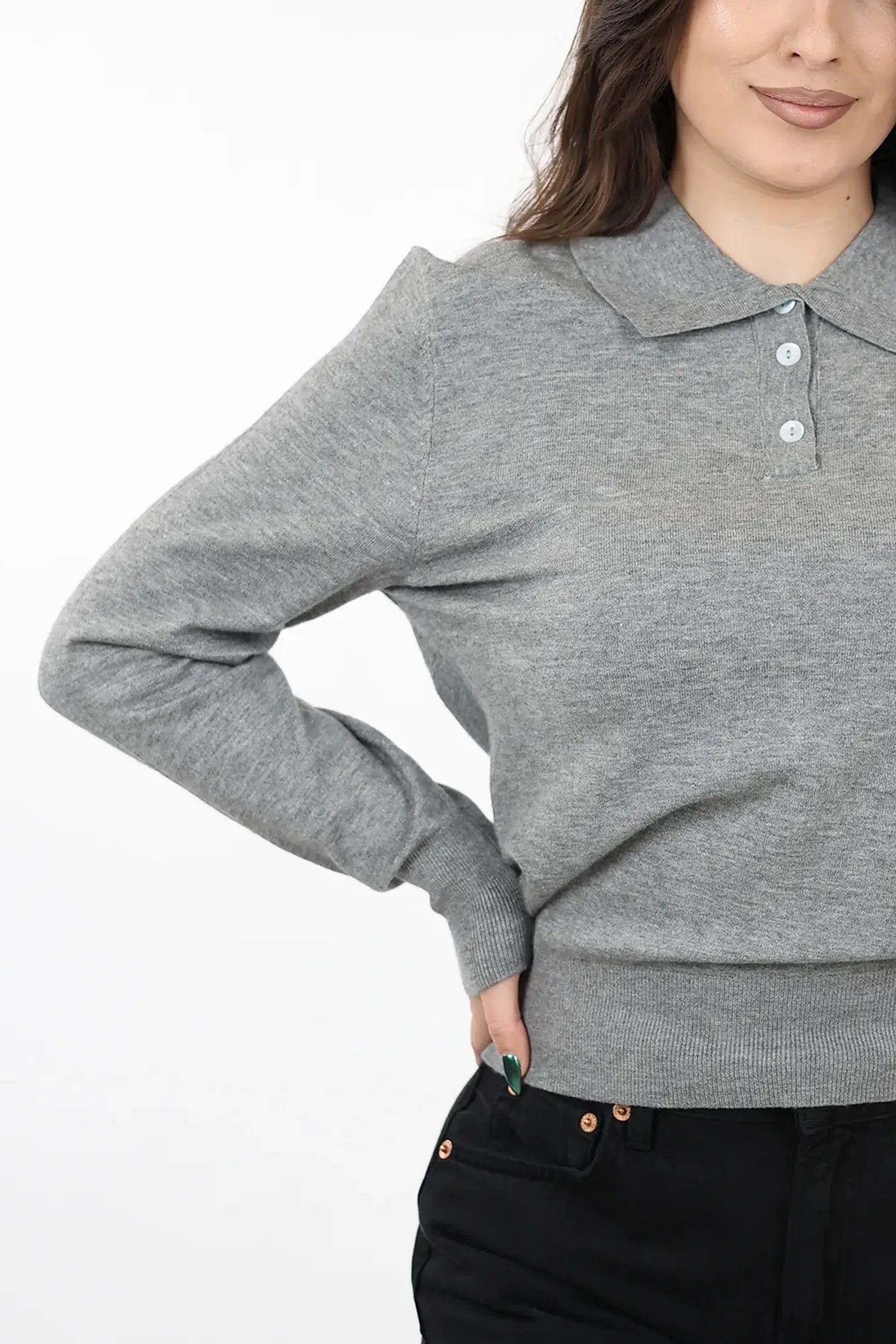 XHEMPER Knit Polo Top