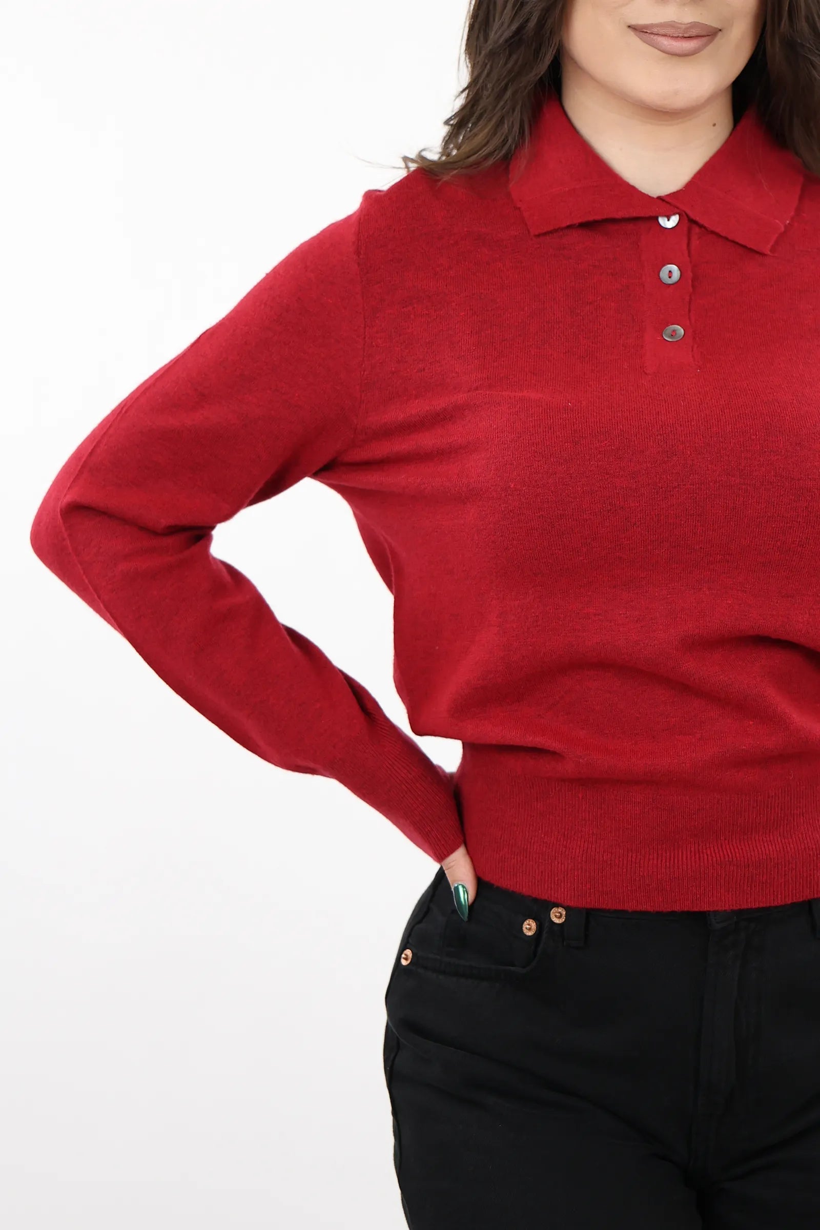 XHEMPER Knit Polo Top