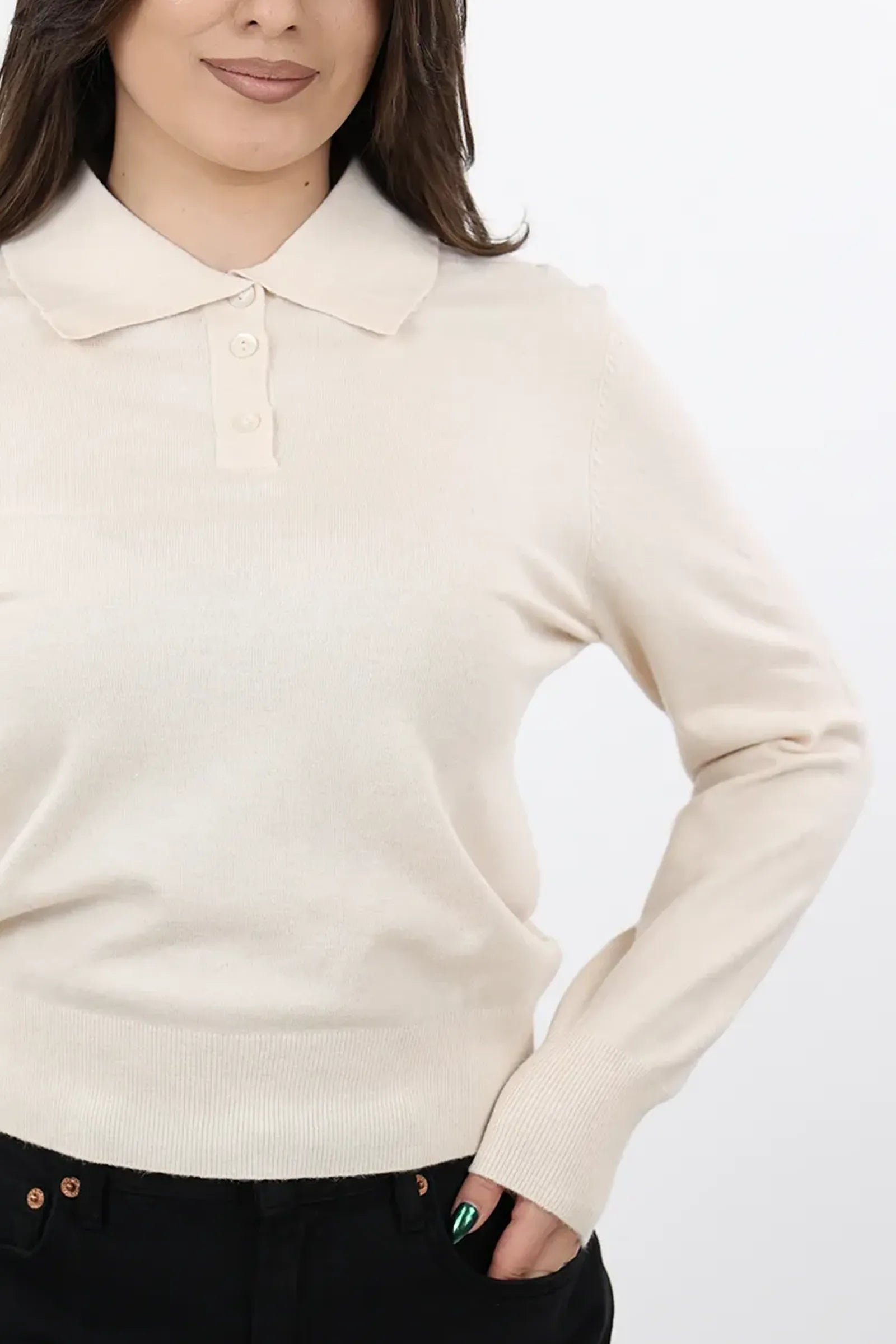 XHEMPER Knit Polo Top