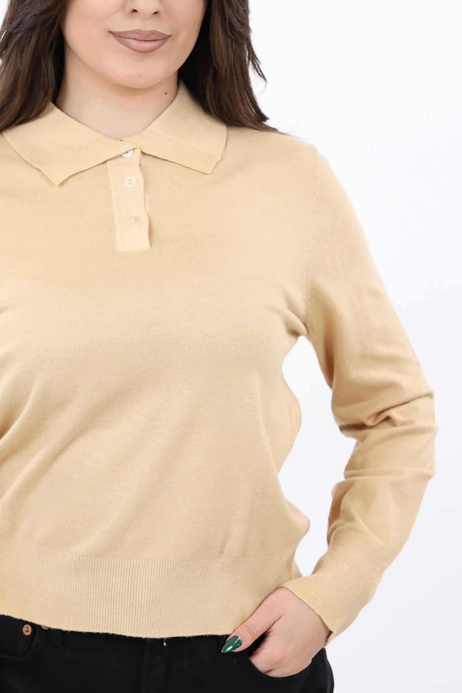 XHEMPER Knit Polo Top