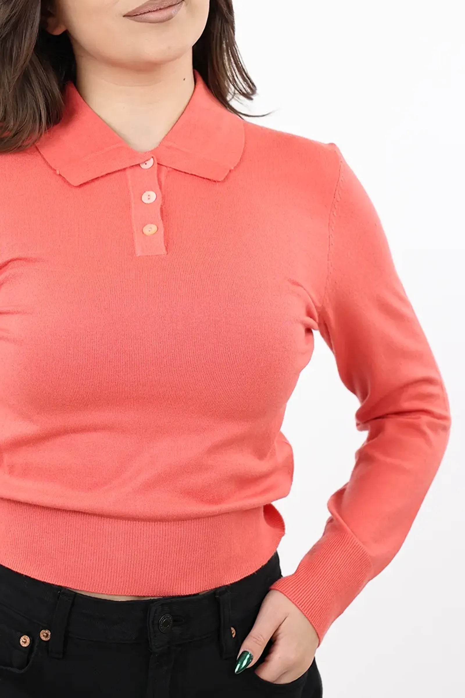 XHEMPER Knit Polo Top