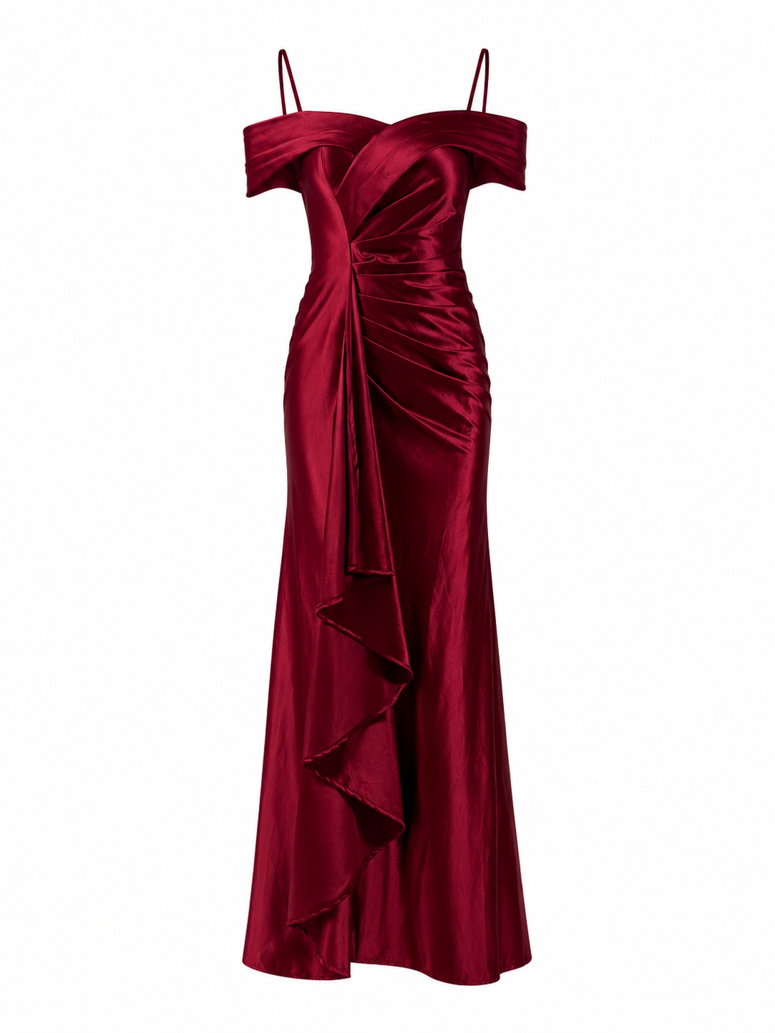 Fustan satin drapped